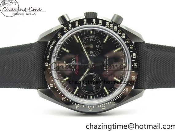 0318 Premium Speedmaster “Dark Side of The Moon” Real Ceramic OMF 1:1 Best Edition on Nylon Strap A 7977